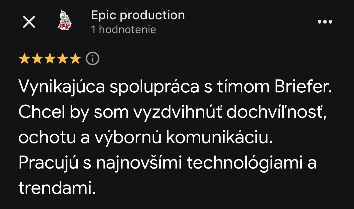 Recenzia — Epic production